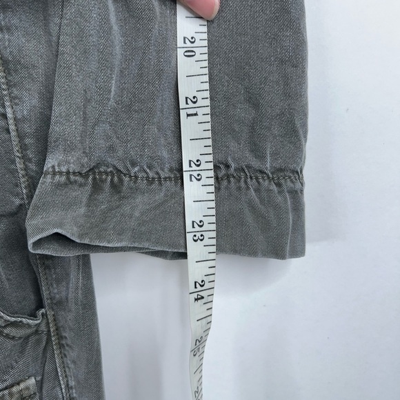 NSF Asymmetric Button Front Jumpsuit Long Sleeve Green Gray Relaxed Miche Small - Picture 11 of 14